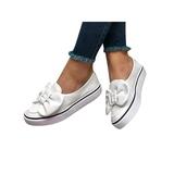 Woobling Ladies Womens Flat Slip On Bow Casual Pumps Skate Fashion Trainers Shoes Size