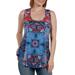 24Seven Comfort Apparel Women's Francesca Blue Sleeveless Tunic Top