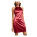 CRYSTAL DOLLS Womens Burgundy Sleeveless Halter Short Sheath Party Dress Size 11