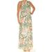 CONNECTED Womens Green Floral Sleeveless Square Neck Full-Length Blouson Dress Size: 6