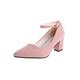 Wazshop Women's Chunky Block High Heels Pumps Closed Pointed Toe Classic Dress Office Shoes for Women