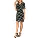 Allegra K Women's Wrap Front Shift Dress Vintage Polka Dots Dress