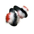 Avamo Faux Fur Slides Fuzzy Fluffy Slippers Flat Soft Sandals Open Toe Casual Shoes