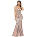 Ever-Pretty Women's Sequins V-Neck Plus Size Formal Evening Special Occasion Dresses for Women 07339 Rose Gold US 16