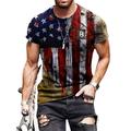 Niuer Mens American Flag Hipster T-Shirt Patriotic Vintage Shirts Independence Day 4th of July Short Sleeve Crewneck Tee Shirt