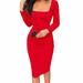 Multitrust Women Bandage Bodycon Casual Long Sleeve Evening Party Cocktail Club Mini Dress