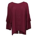 Joan Rivers Classics Collection Women's Top Sz 14 Pleated Sleeves Red A309574