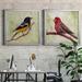 Red Barrel Studio® Backyard Birds I - 2 Piece Picture Frame Set on Canvas Canvas, Solid Wood in Black/Green/Red | 34.5 H x 69 W x 1.5 D in | Wayfair
