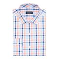 CLUBROOM Mens Blue Plaid Collared Classic Fit Non Iron Dress Shirt 16.5- 32/33