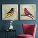 Red Barrel Studio® Backyard Birds I - 2 Piece Picture Frame Set on Canvas Canvas, Solid Wood in Black | 17.5 H x 35 W x 1.5 D in | Wayfair