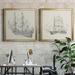 Breakwater Bay Antique Ship Sketch I Antique Ship Sketch I - 2 Piece Picture Frame Drawing Print Set Canvas, in Gray | Wayfair