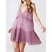 Free People Womens Small Plunged Lace Skater Dress