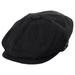 Linen and Cotton Newsboy Cap - S - Black