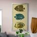 Dovecove Trio of Tropical Fish III - Picture Frame Painting on Canvas Canvas, Solid Wood in Blue/Green/Indigo | 18.5 H x 10.5 W x 1.5 D in | Wayfair