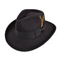 Ford Crushable Wool Felt Fedora Hat - L - Black