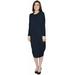 Women's Micro Suede Knit Comfy Midi Dress