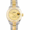 Rolex Lady Datejust Automatic Champagne Dial 18kt Yellow Gold Oyster Ladies Watch 279173-0010