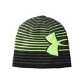 Under Armour Boys Neon Green & Gray Striped Beanie Hat