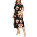 Sexy Dance Fashion Sundress for Women Plus Size Print Chiffon Dress Loose Casual Crew Neck Maxi Dress with Tie Waist