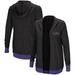 LSU Tigers Colosseum Women's Plus Size Steeplechase Open Hooded Tri-Blend Cardigan - Charcoal