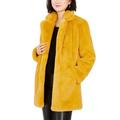 Apparis WomensEloise Faux Fur Notch Collar Coats â€“ Yellow, Medium