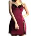 NZND Ladies' Skirt Dress Trim Brown Vintage Clothes Sleeveless V Neck Sexy Dresses