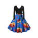 Avamo Womens Halloween Party Flared Dress Skull Pumpkin Mini Dresses Ladies Long Sleeve Lace Up Skater Swing Dress