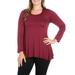 24seven Comfort Apparel Women's Plus Size Poised Long Sleeve Swing Tunic Top