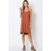 Wanderlux Women's Casual Rochester Criss-Cross Spaghetti Strap Midi Dress