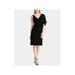 RALPH LAUREN Womens Black Short Sleeve V Neck Above The Knee Sheath Evening Dress Size 6