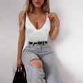 Women Sexy V Neck Stretchy Strap Playsuits Backless Summer Jumpsuit