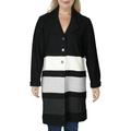Karl Lagerfeld Paris Womens Wool Blend Colorblock Sweatercoat