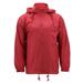 Men's Water Resistant Polar Fleece Lined Hooded Windbreaker Rain Jacket (Red, M)