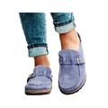 UKAP Womens Slippers Shoes Flat Shoes Retro Suede Buckle Ladies Casual Shoes