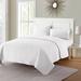 George Oliver Dastan Microfiber Reversible Modern & Contemporary Set Polyester/Polyfill/Microfiber in White | King Coverlet + 2 Shams | Wayfair