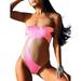 Women's Coconut Tree Mesh One Piece Swimsuit Off Shoulder Sexy Swimwear Backless Bathing Suit