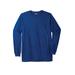 Men's Big & Tall Shrink-Less™ Lightweight Long-Sleeve Crewneck Pocket T-Shirt by KingSize in Cobalt Marl (Size 8XL)