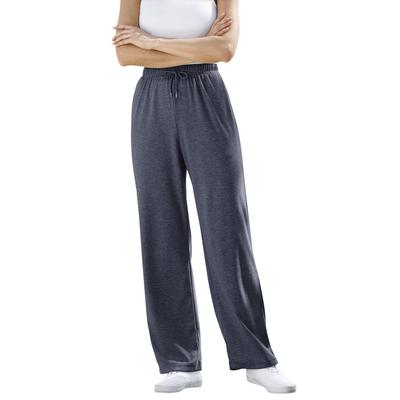 Plus Size Women's Sport Knit Straight Leg Pant by Woman Within in Heather Navy (Size M)