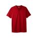 Men's Big & Tall Shrink-Less™ Lightweight Henley T-Shirt by KingSize in Red Marl (Size 3XL) Henley Shirt