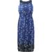 Floral Print Plus Size Sun Dress With Jeweled Neck