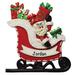The Holiday Aisle® Santa Gift Sleigh Hanging Figurine Ornament Plastic in Red/White | 4.5 H x 3.75 W x 0.5 D in | Wayfair