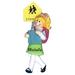 The Holiday Aisle® School Girl Hanging Figurine Ornament Plastic in Blue/Green/Yellow | 4.5 H x 2 W x 0.5 D in | Wayfair