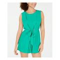 BEBOP Womens Green Tie Sleeveless Crew Neck Romper Size XS