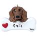 The Holiday Aisle® Dachshund Personalized Hanging Figurine Ornament Plastic in Brown/White | 2.75 H x 3.25 W x 0.5 D in | Wayfair