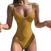 Musuos Women Sexy V-Neck Swimwear, Summer Sleeveless One-Piece Strap Swimsuit