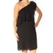 VINCE CAMUTO Womens Black Sleeveless Asymmetrical Neckline Knee Length Shift Dress Size 6