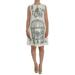 Dolce & Gabbana White Jacquard Green Sicily Print Dress