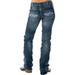 Cowgirl Tuff Co Womens Don't Fence Me In Jeans 33 Regular Medium Wash