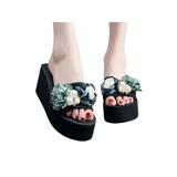 Snug Women Comfy Platform Wedge Soft High Heels Slides Sandals Open Toe Casual Summer Slippers Slider Casual Beach Shoes