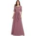 Ever-Pretty Womens Maxi Ruched Long Casual Summer Maxi Dress 76242 Orchid US10